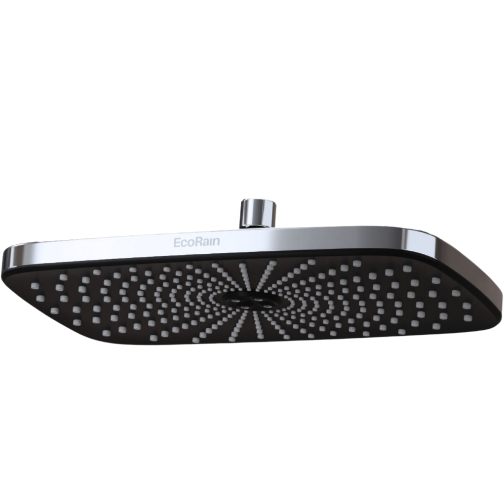 EcoRain Waterbesparende Regendouchekop Melvin XL 30 cm Chroom - 30% Waterbesparende Douchekop - Waterbesparende Douchekop - Rechthoekig - Universele Regendouchekop - Grote Anti-verbrandingsdouchekop