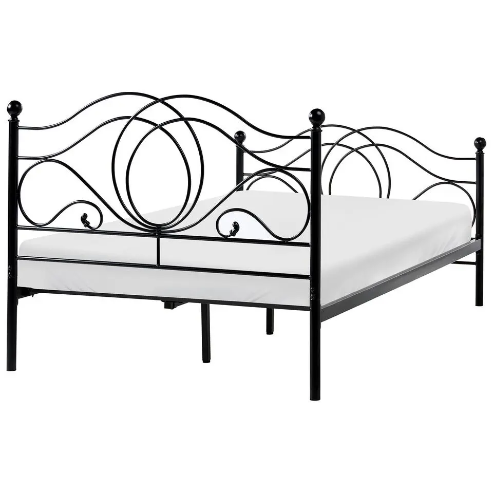 LYRA - Tweepersoonsbed - Zwart - 120 x 200 cm - Metaal