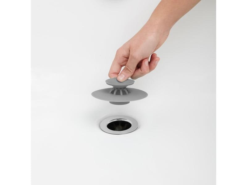 Umbra Waschbeckenstöpsel Flex Grau Badewannenstöpsel aus Silikon