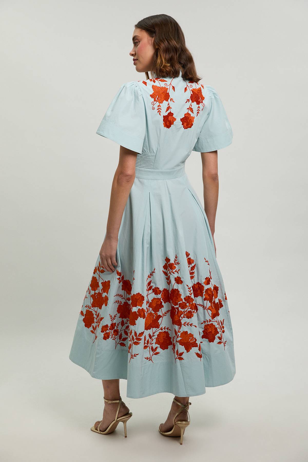 KarenMillen Robe Chemise À Taille Froncée Et Détails Brodés