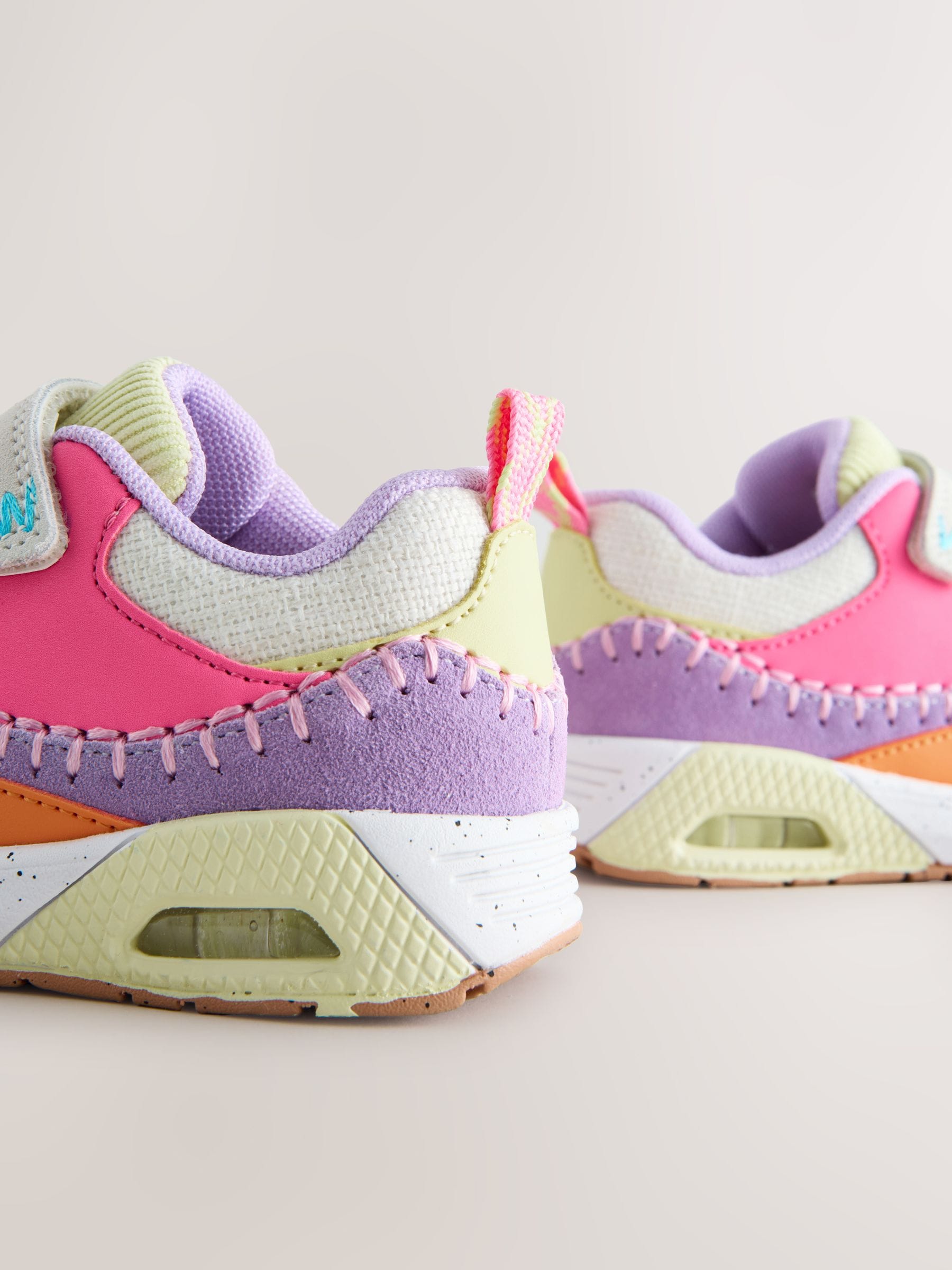 Meerkleurig - Sneakers met dikke zool en elastische veters