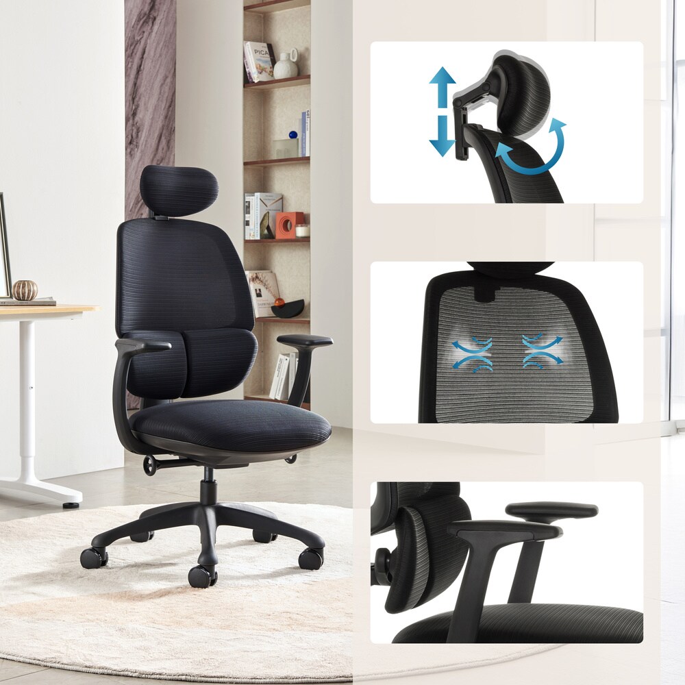 Profi Bürostuhl RI-COVER Stoff/Netzstoff mit Armlehnen (höhenverstellbar) hjh OFFICE