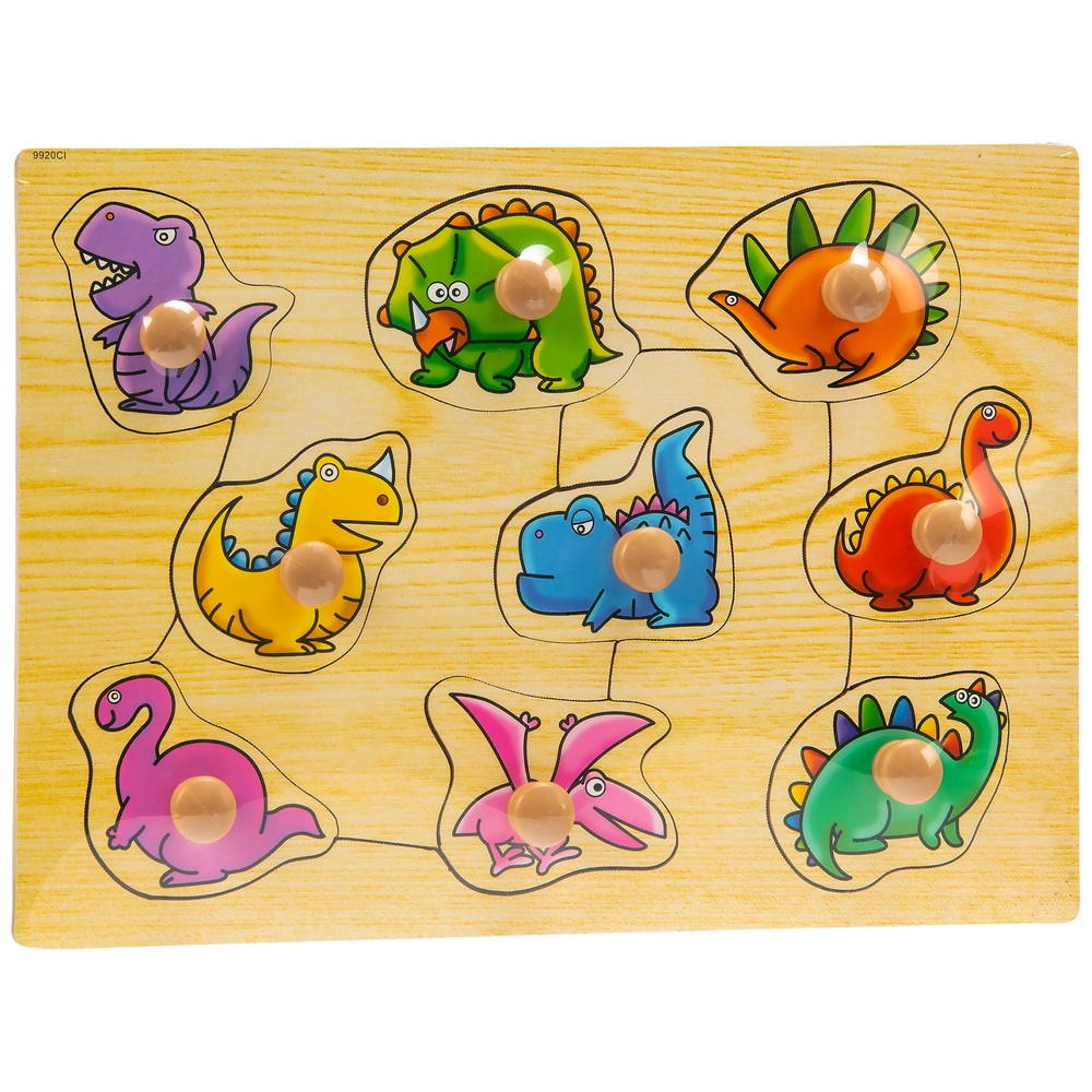 Einfach zu greifendes Holzpuzzle Dinosaurier