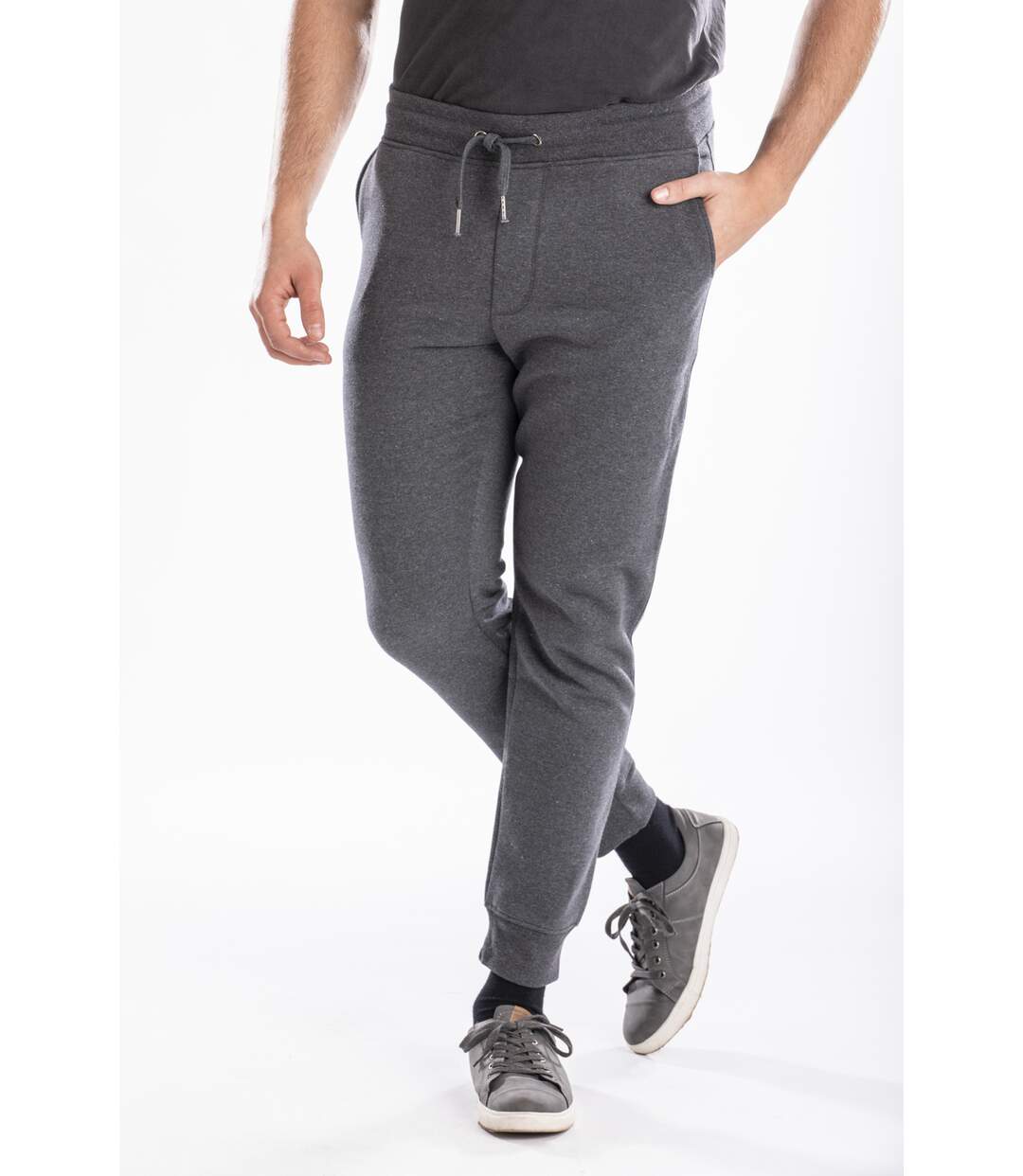 Pantalon de détente élastiqué en molleton gratté KIMEO GRIS