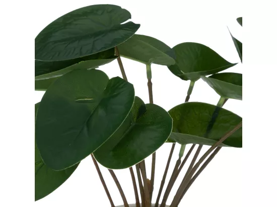 Plante artificielle pot en céramique Pêche et Bambou H 26 cm