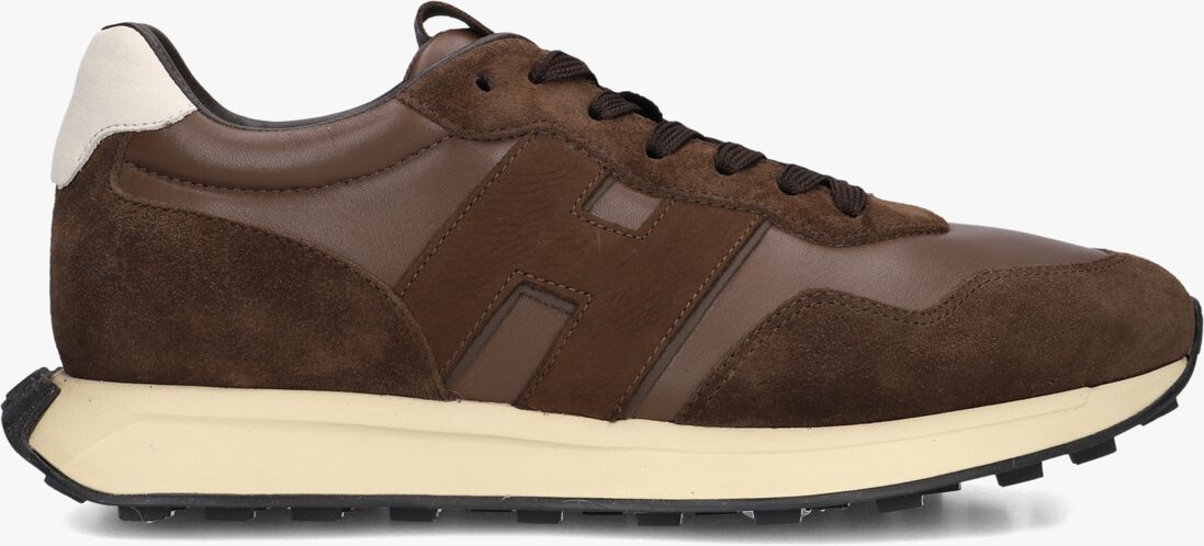 bruine hogan lage sneakers h601 allacciato h patch