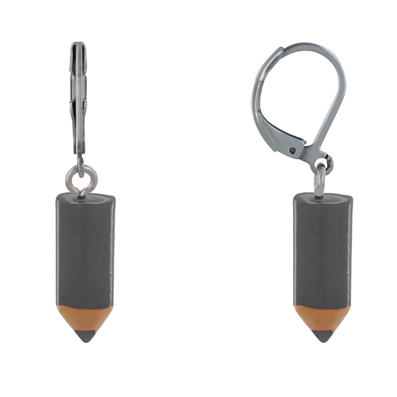 Boucles d'Oreilles Acier Inoxydable Dormeuse Petit Crayon