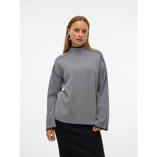 Vero Moda Gold Pinstripe Striktrøje, Navy Blazer, XL