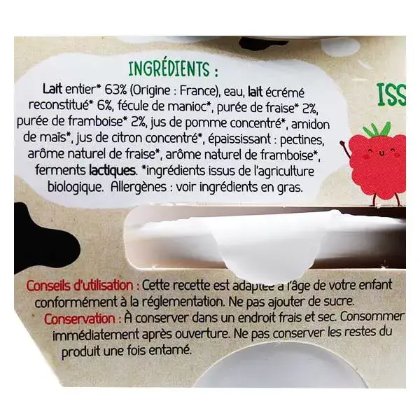France Bébé Nutrition Iogurte Mexido Morango Framboesa Bio 4 x 100g