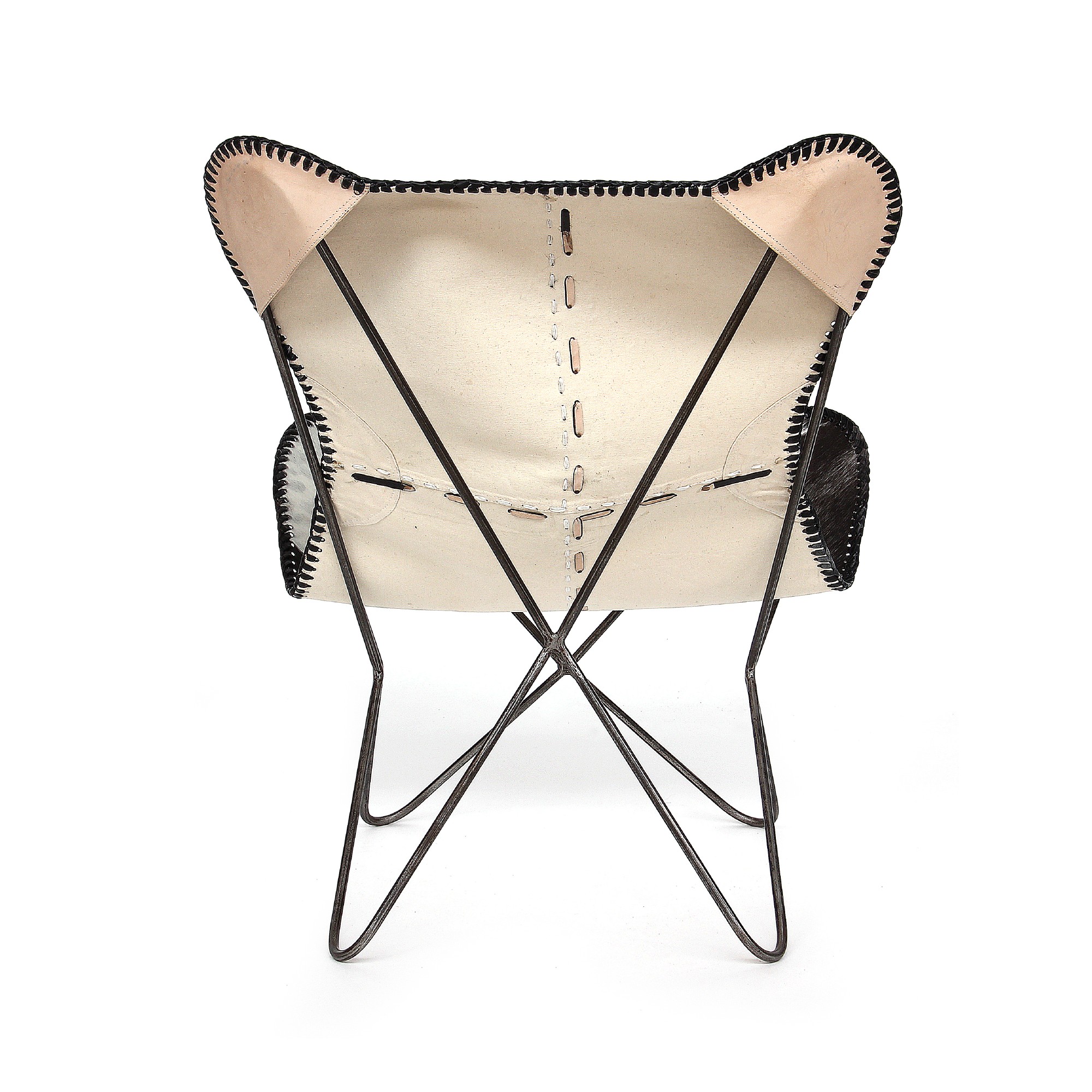 Lounger 'Sam', schwarz-weiß, vernickelt, T 70 cm, B 76 cm, H 92 cm von fischer's lagerhaus