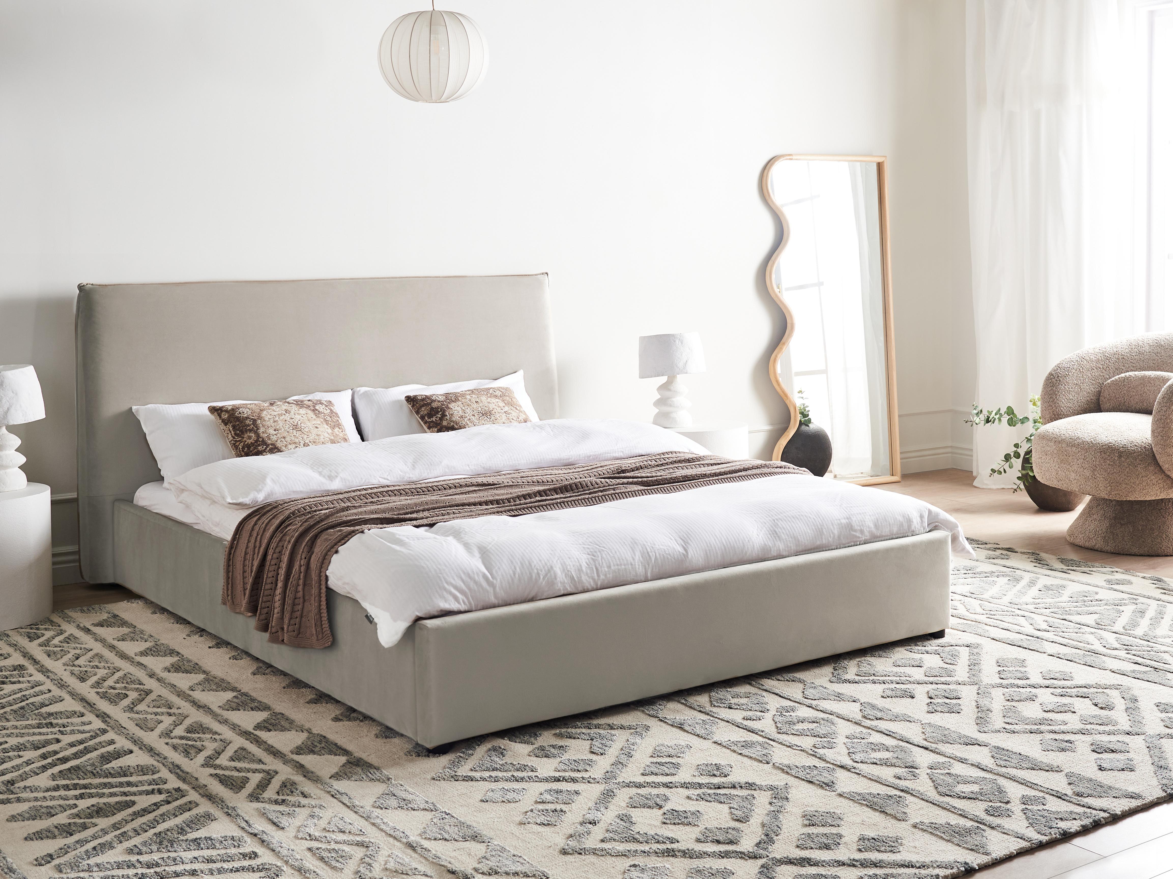 Waterbed Fluweel LAVAUR 160 x 200 cm Taupe