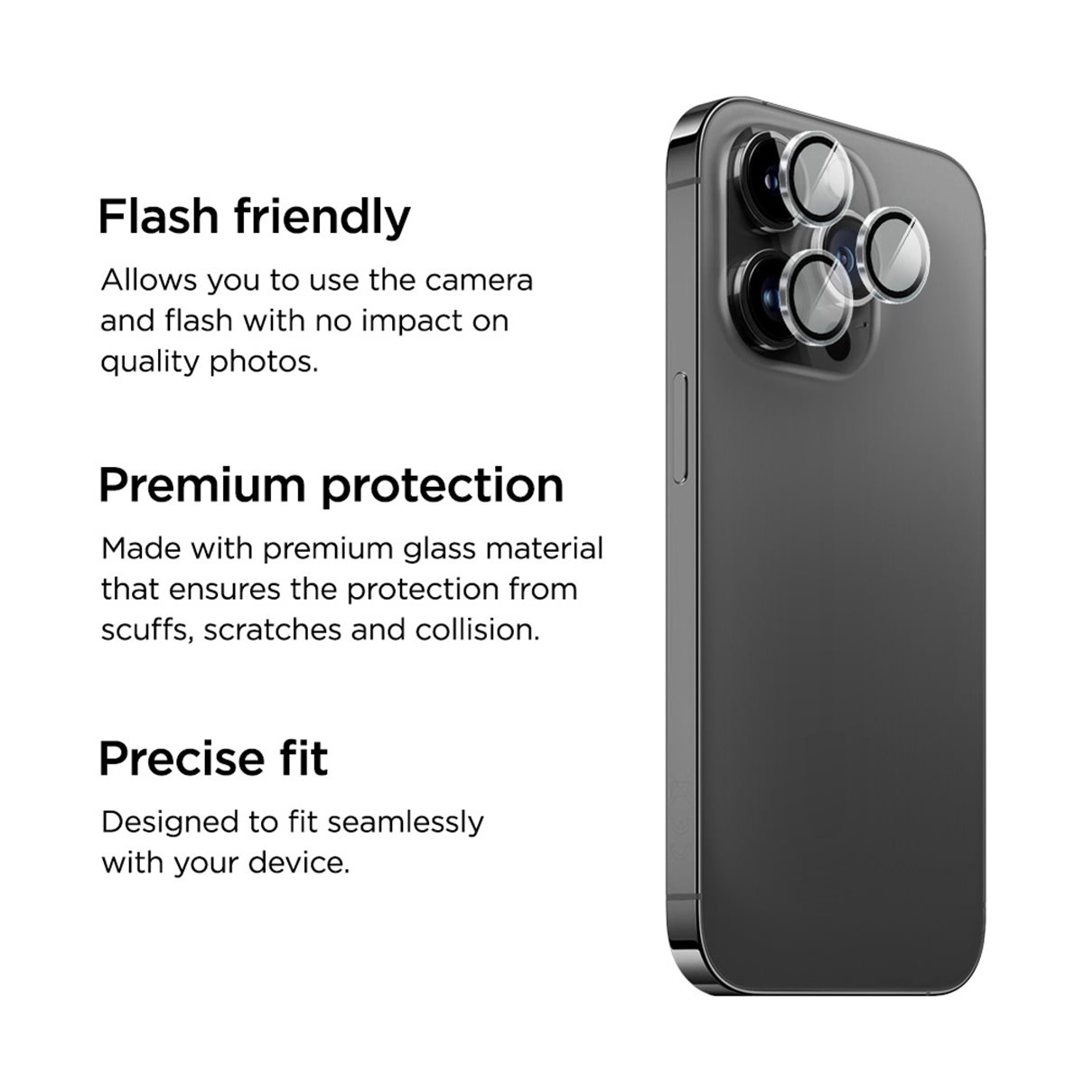 iPhone 16 Pro / iPhone 16 Pro Max Mountain Glass Lens Ring Clear Kameralinsen Schutzring Case Friendly (EGSP01004)