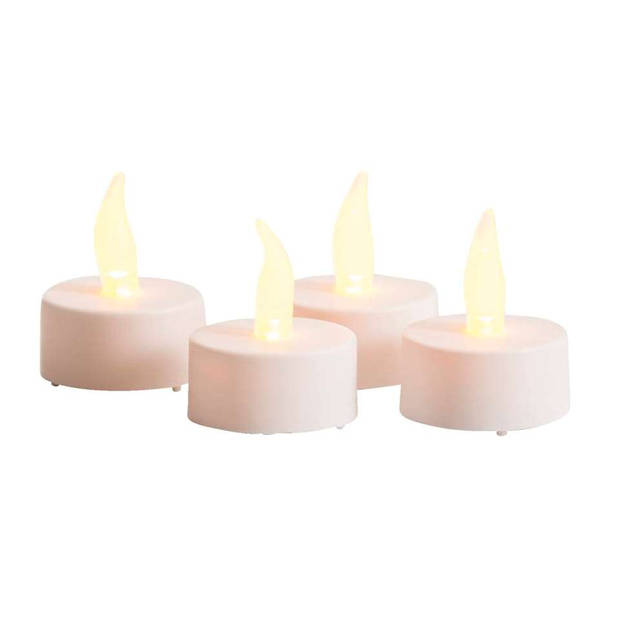 Theelichten Led Op Batterij, Wit Set/4