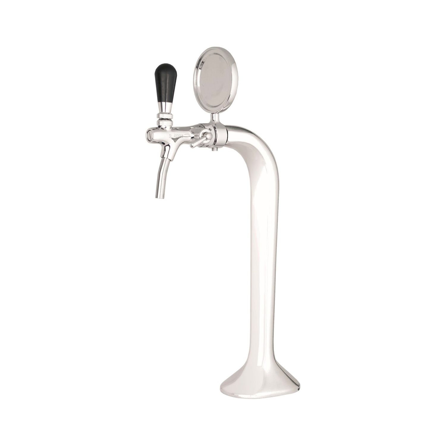 Komplett Set - Schanksäule Chrom, 1-leitig, elegant, 
