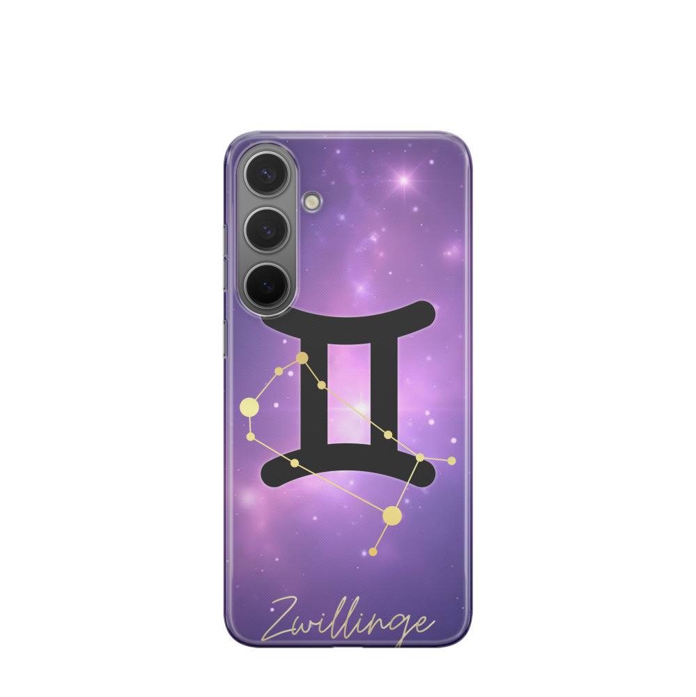 Samsung Galaxy S24 Plus Gummi Hülle Zwillinge 1 - Lila-Violett
