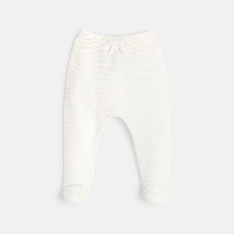 Legging tricot côtelé blanc naissance