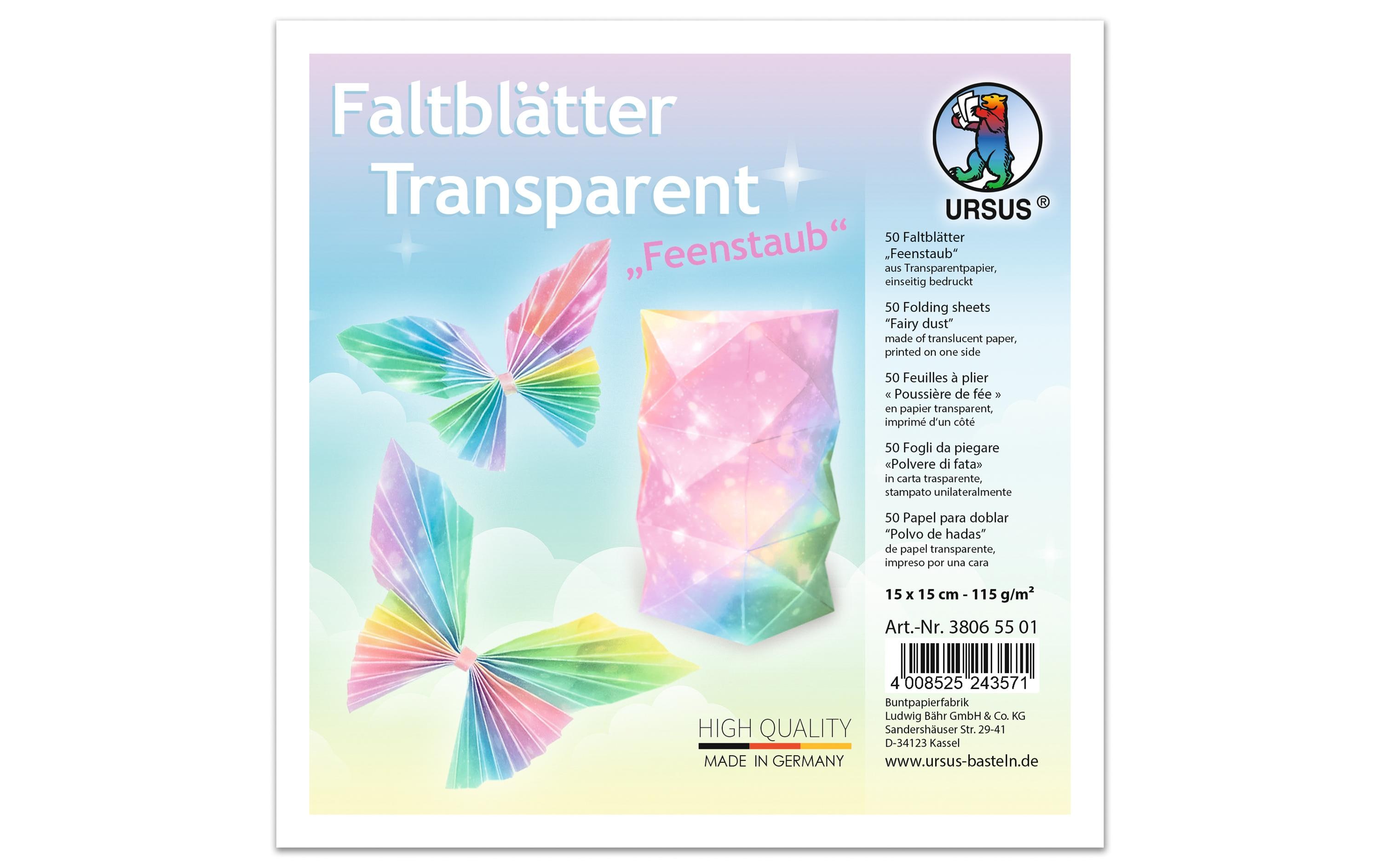 Faltblätter 50 Blatt, MehrfarbigTransparentpapier-Faltblätter für tolle Origami