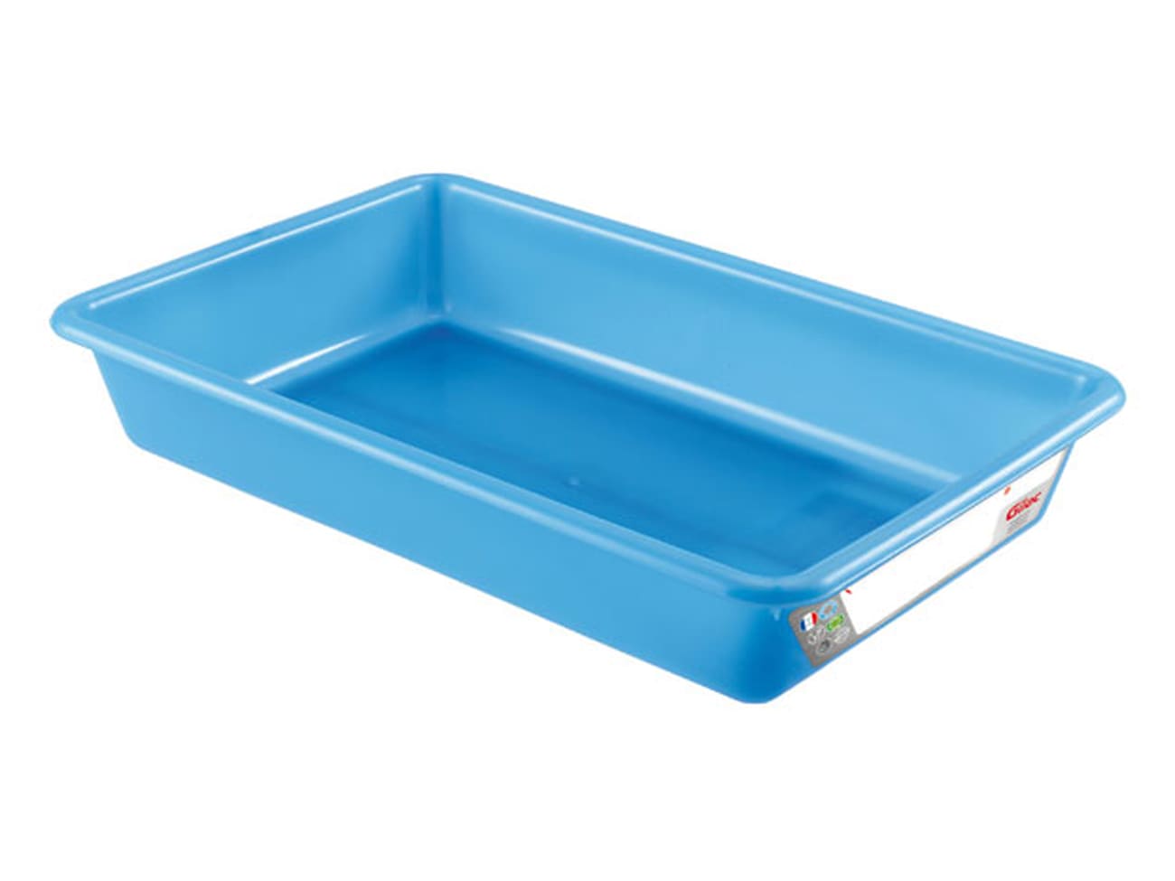 Bac plat 3 L bleu - norme HACCP - 34 x 23 x ht 7 cm - Gilac