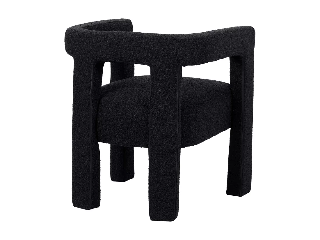 Lot de 2 chaises avec accoudoirs en tissu bouclette et métal - Noir - SOFANA de Pascal MORABITO