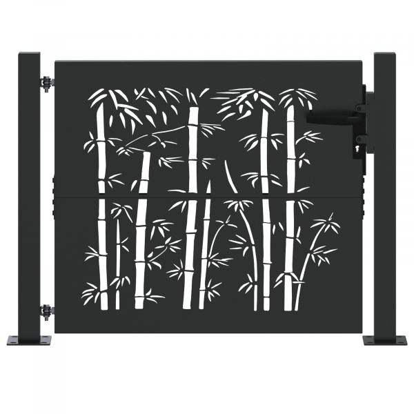 vidaXL Portão de Jardim Preto 105 X 100 cm Aço com Revestimento em Pó - 2869570999