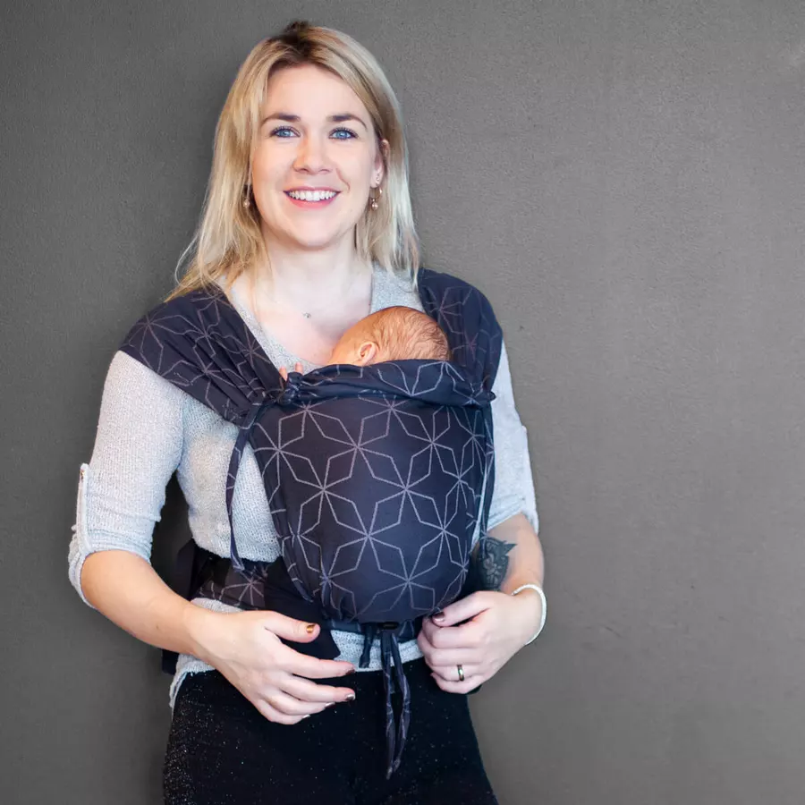 Hoppediz Neugeborenen Babytrage Primeo Jacquard Malmö Stone