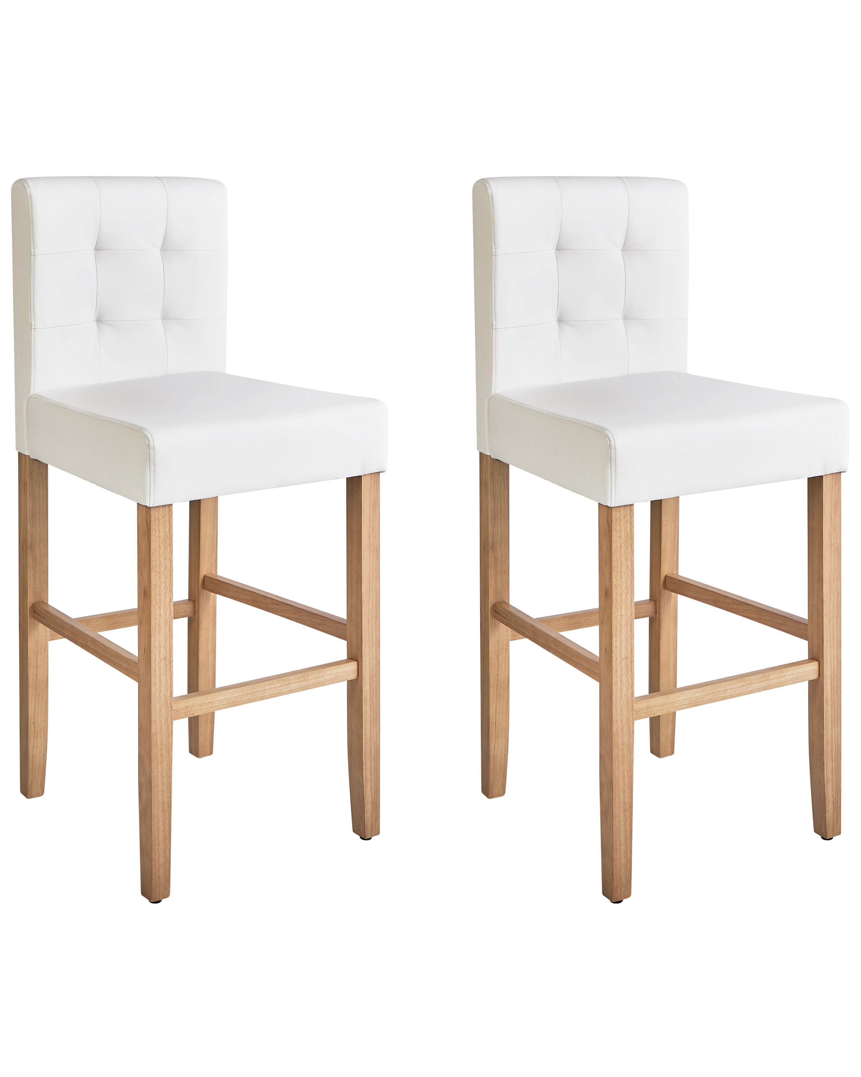 Set van 2 barstoelen MADISON Kunstleer Gebroken wit