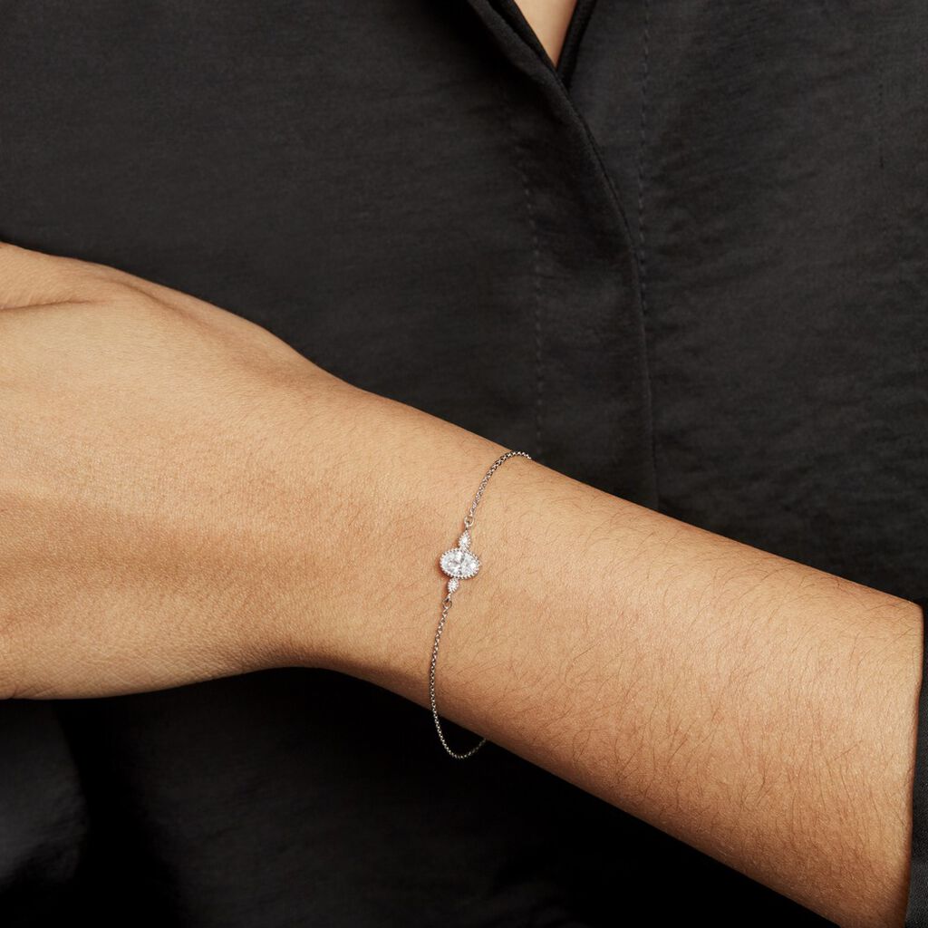 Bracelet Argent Blanc Afonso Oxyde De Zirconium