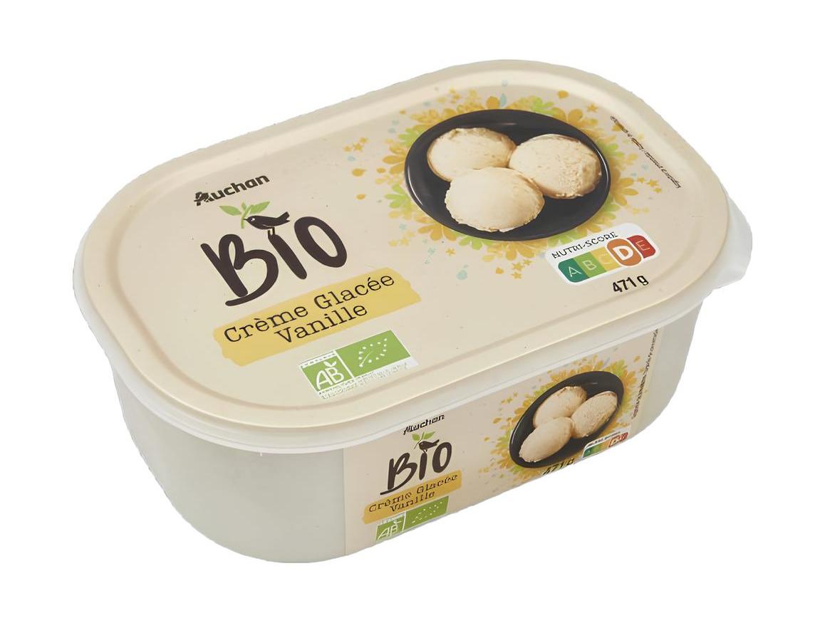 GELADO AUCHAN BIO BAUNILHA 900ML