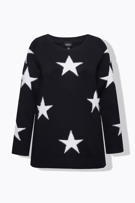 Pullover, Glitzersterne, Rundhals, Raglan-Langarm