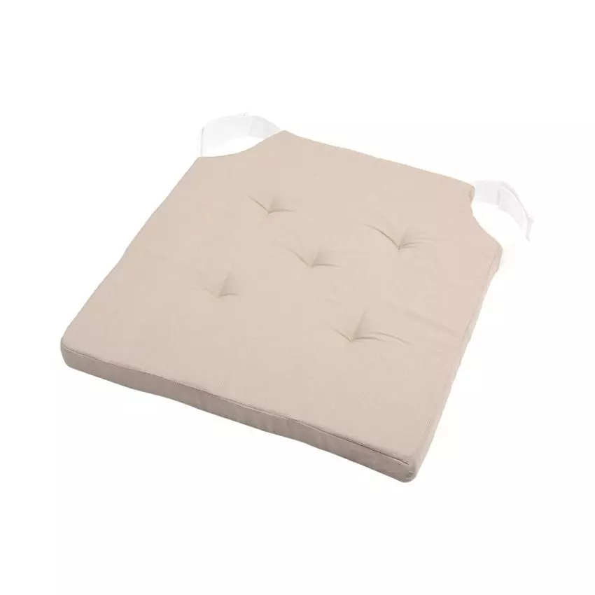 Galette de chaise carrée scratch (40 x 40 cm) Duo Beige