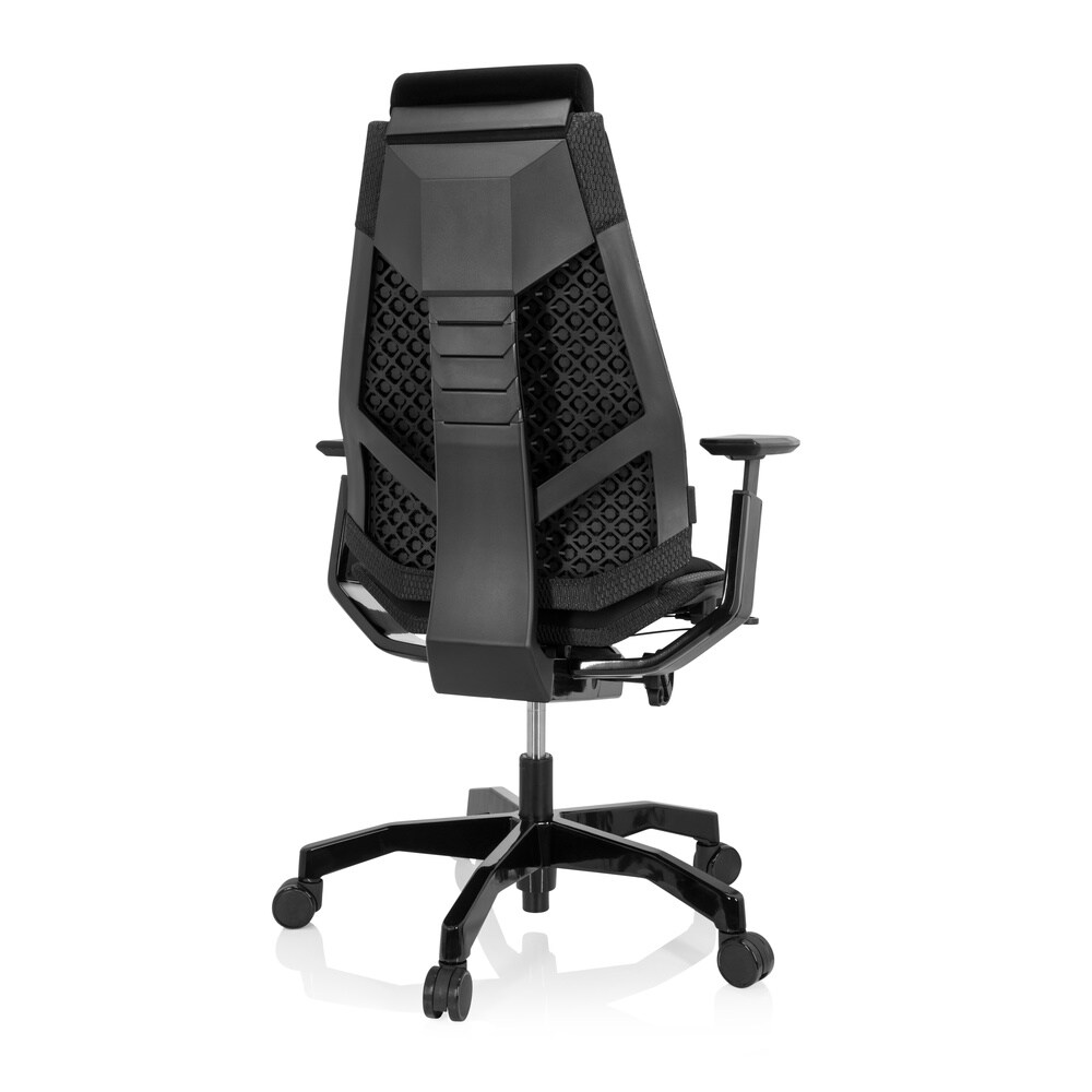High End Bürostuhl GENIDIA BLACK Stoff mit Armlehnen hjh OFFICE