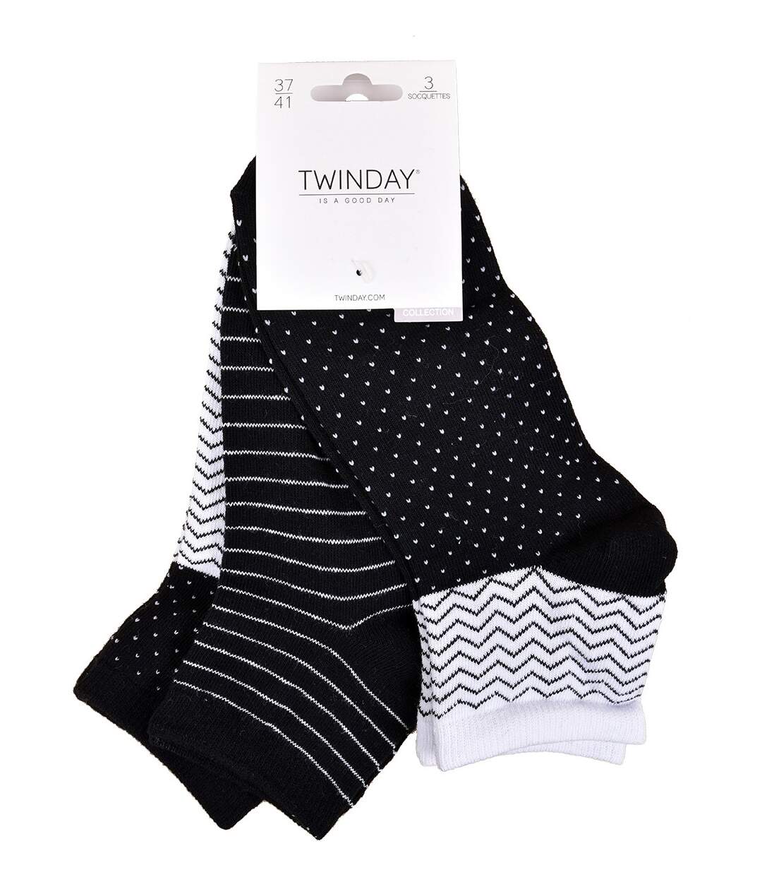 Chaussettes Courtes femme TWINDAY Qualité et Confort-Assortiment modèles photos selon arrivages- Pack de 6 Paires Graphic 235065
