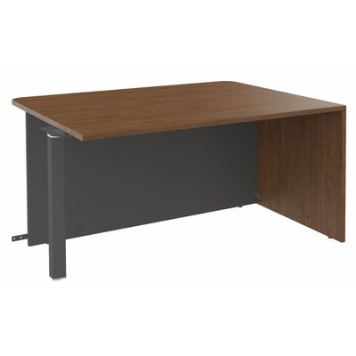 Banque d'accueil Module d'extrémité PMR OLA - L140 x H72,5 x P115 cm - structure carbone, plateau noyer