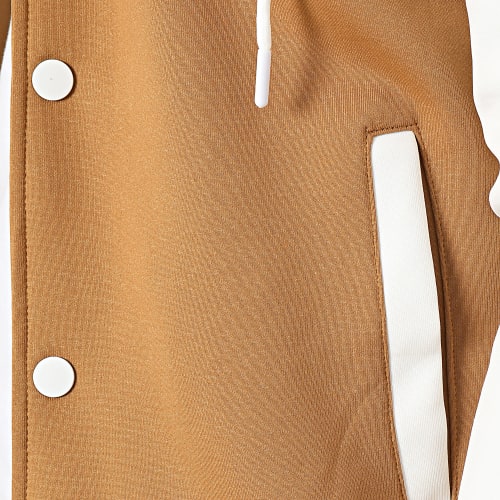 Ensemble Veste Teddy Capuche Et Pantalon Jogging 0135 Camel Blanc