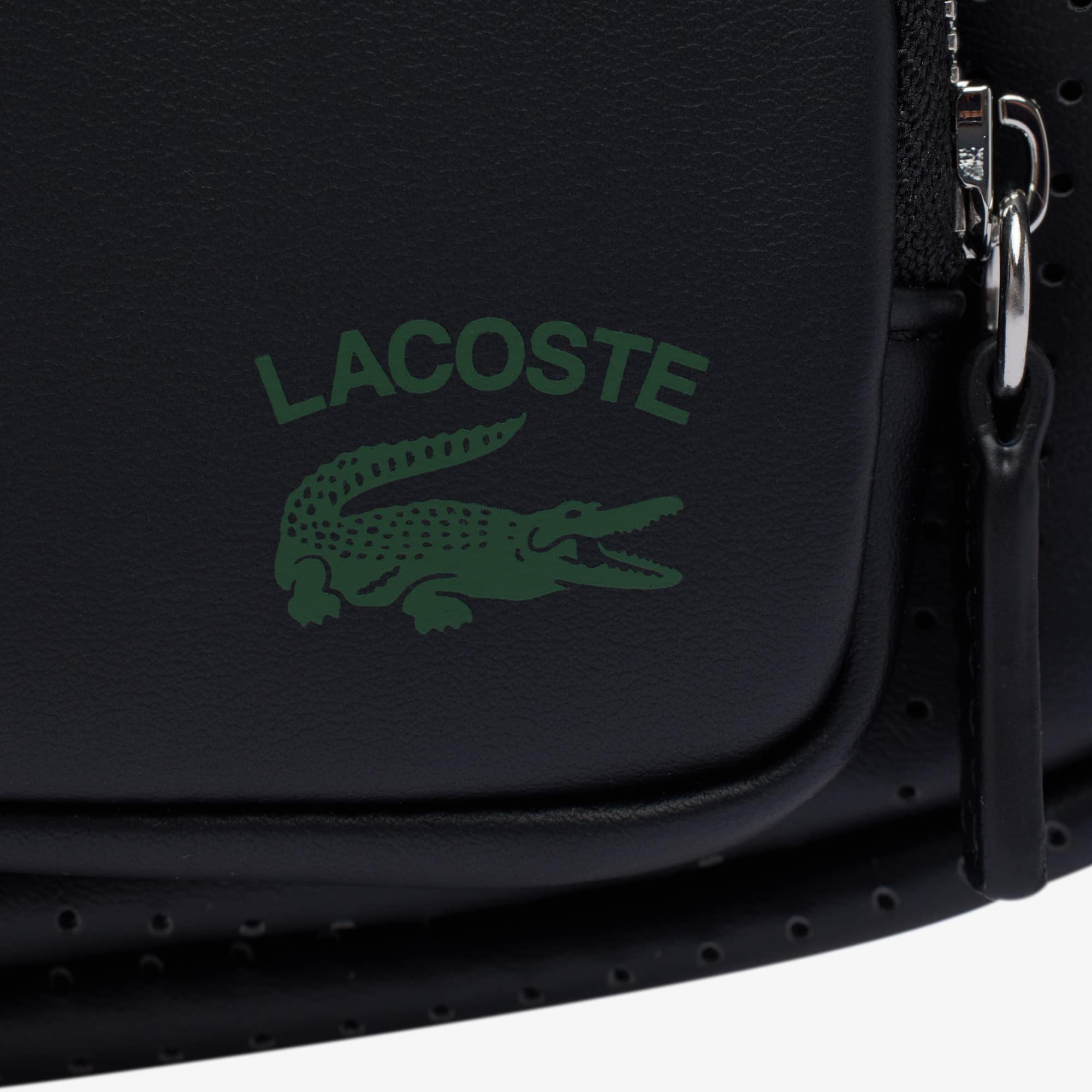 Petit sac bandoulière unisexe Lacoste avec texture perforée Sacoches & Pochettes - Noir - Lacoste - Unisex