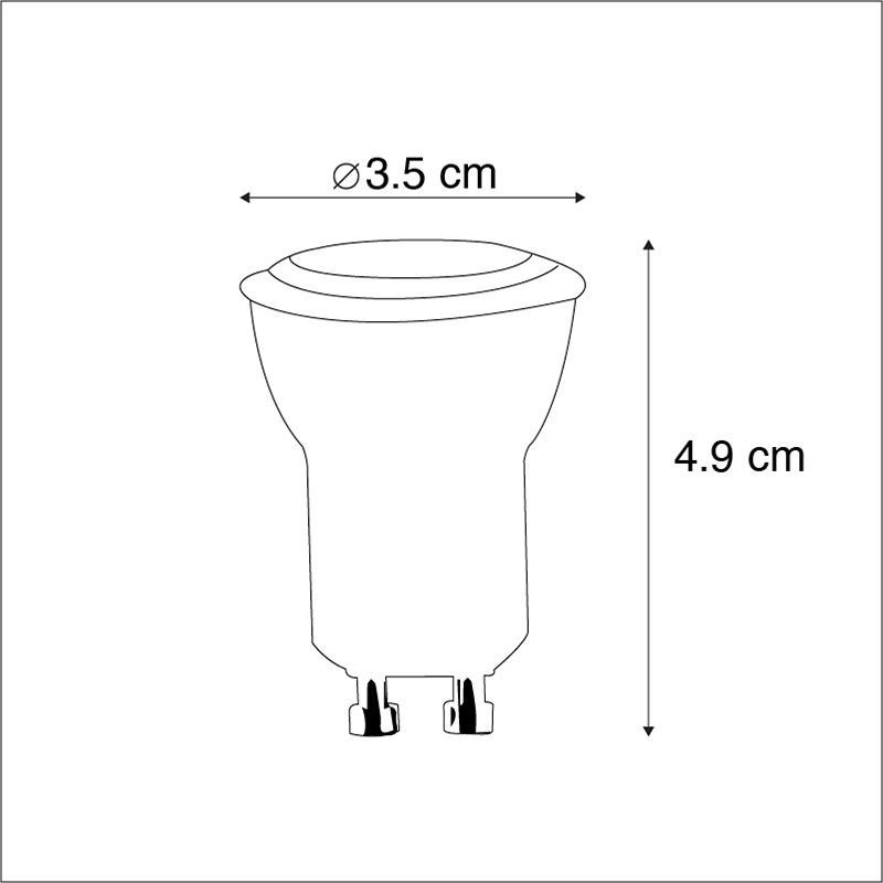 GU10 dimbare LED lamp 35mm 4W 246 lm 3000K