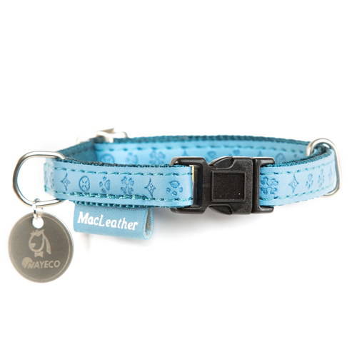 Coleira clássica azul para cães MacLeather