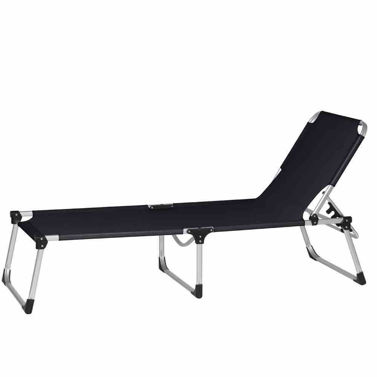 Dreibeinliege XXL - silber-schwarz - 69x201 cm