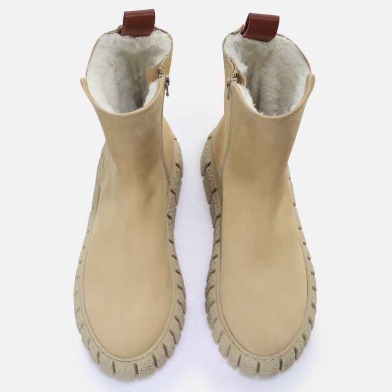 Rampa Zip Warm Bottines, crème