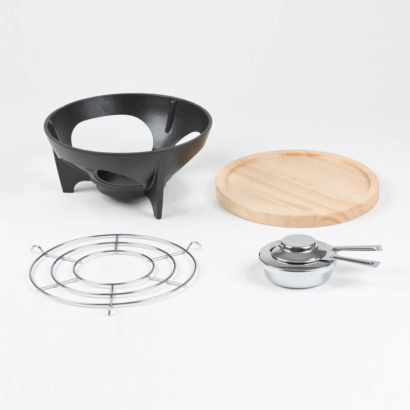 Réchaud mixte en fonte sur socle pour fondue Invicta
