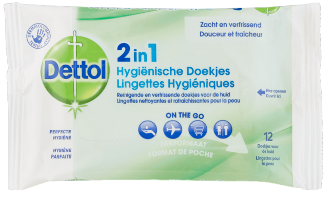 Dettol 2in1 Hygiënisch Doekjes 12 stuks