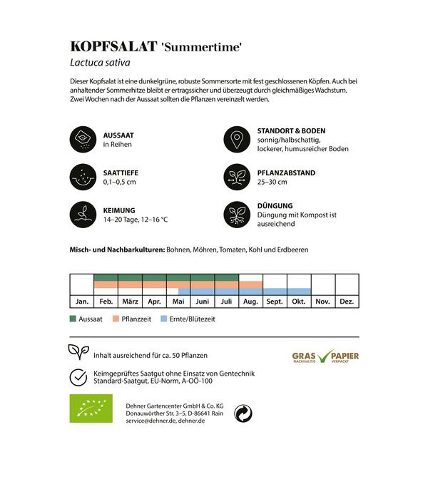 Dehner Bio-Saatgut Kopfsalat 'Summertime'