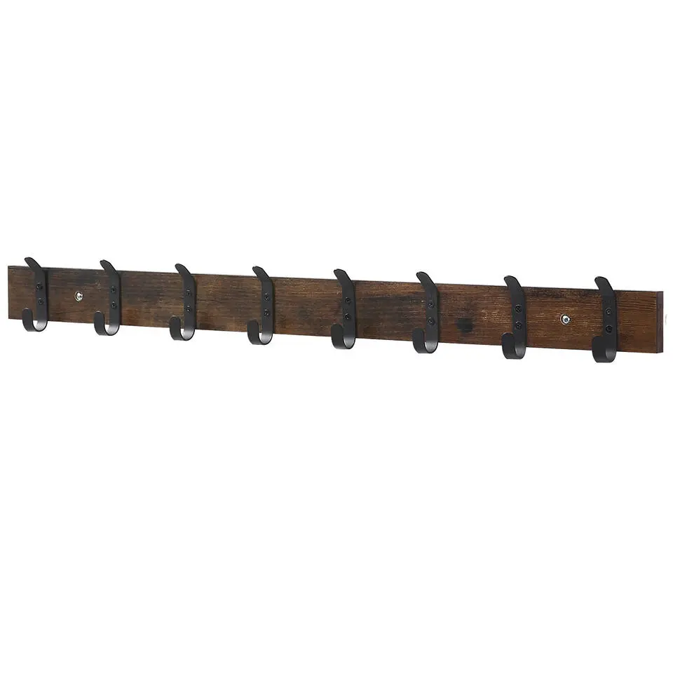 Lange Muur Kapstok - Retro School Kapstok - Bruin - 88 cm Lang