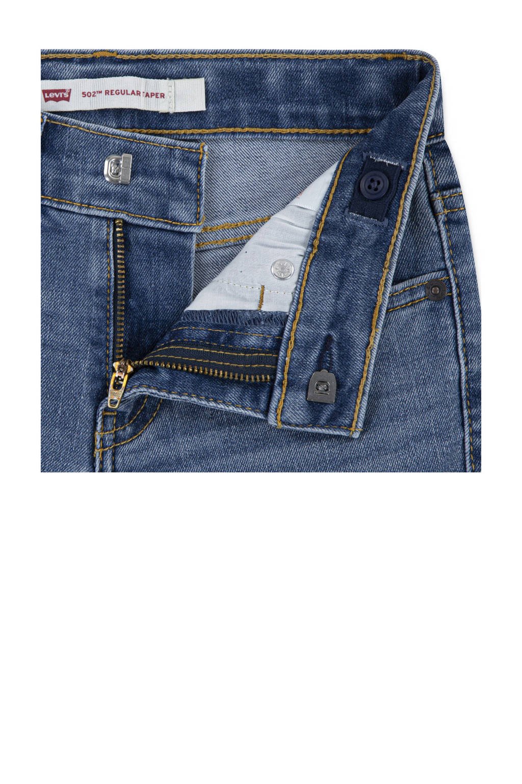 Levi's straight leg regular waist tapered jeans medium blue denim