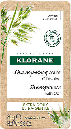 Klorane Avoine Shampoing Solide Extra-Doux Haute Tolérance Tous Types De Cheveux 80g