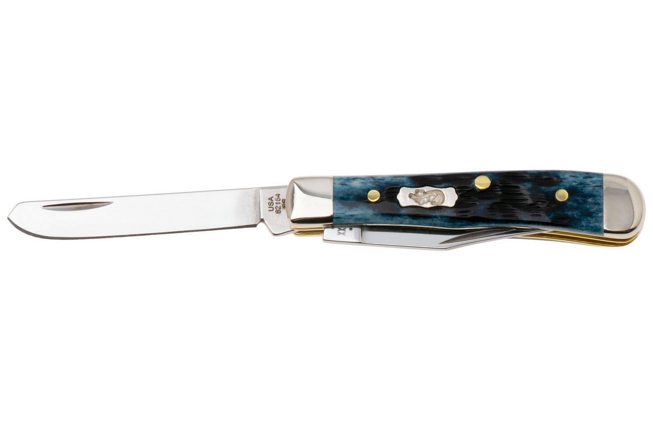Case Pocket Tiny Trapper, Worn Mediterranean Blue Bone, Peach Seed Jig 51862, 62154 SS zakmes