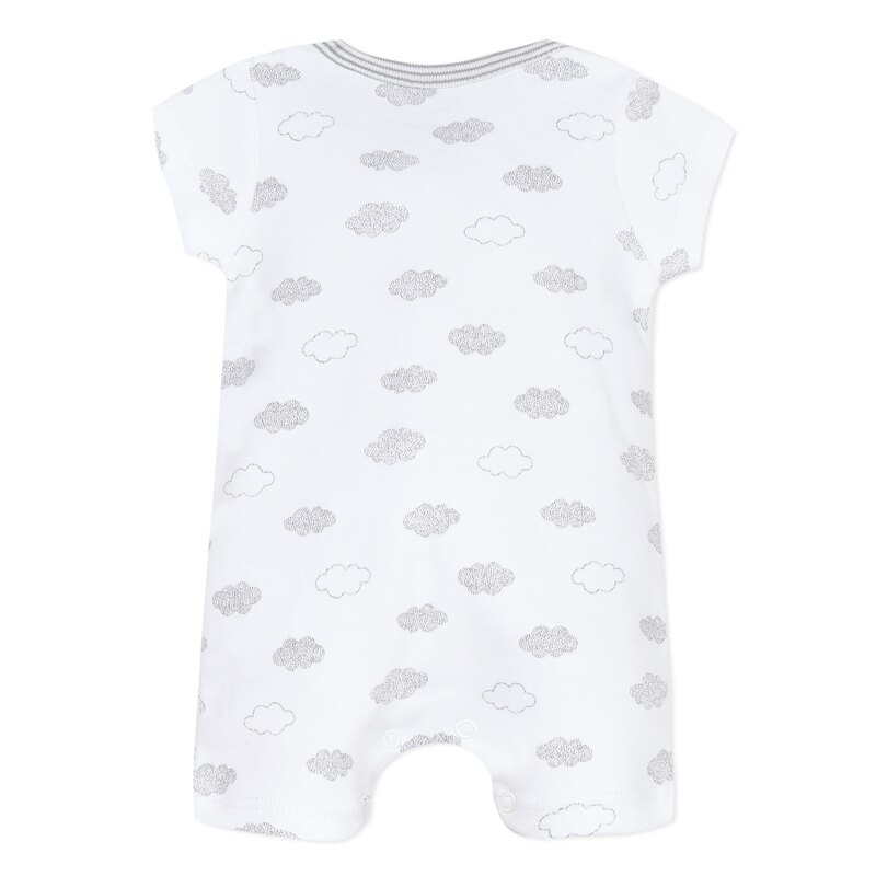 Combi courte blanche coton bio Nuages naissance Absorba Aucune nuance