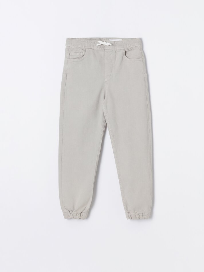 Calça jeans jogger confortável - Cinza
