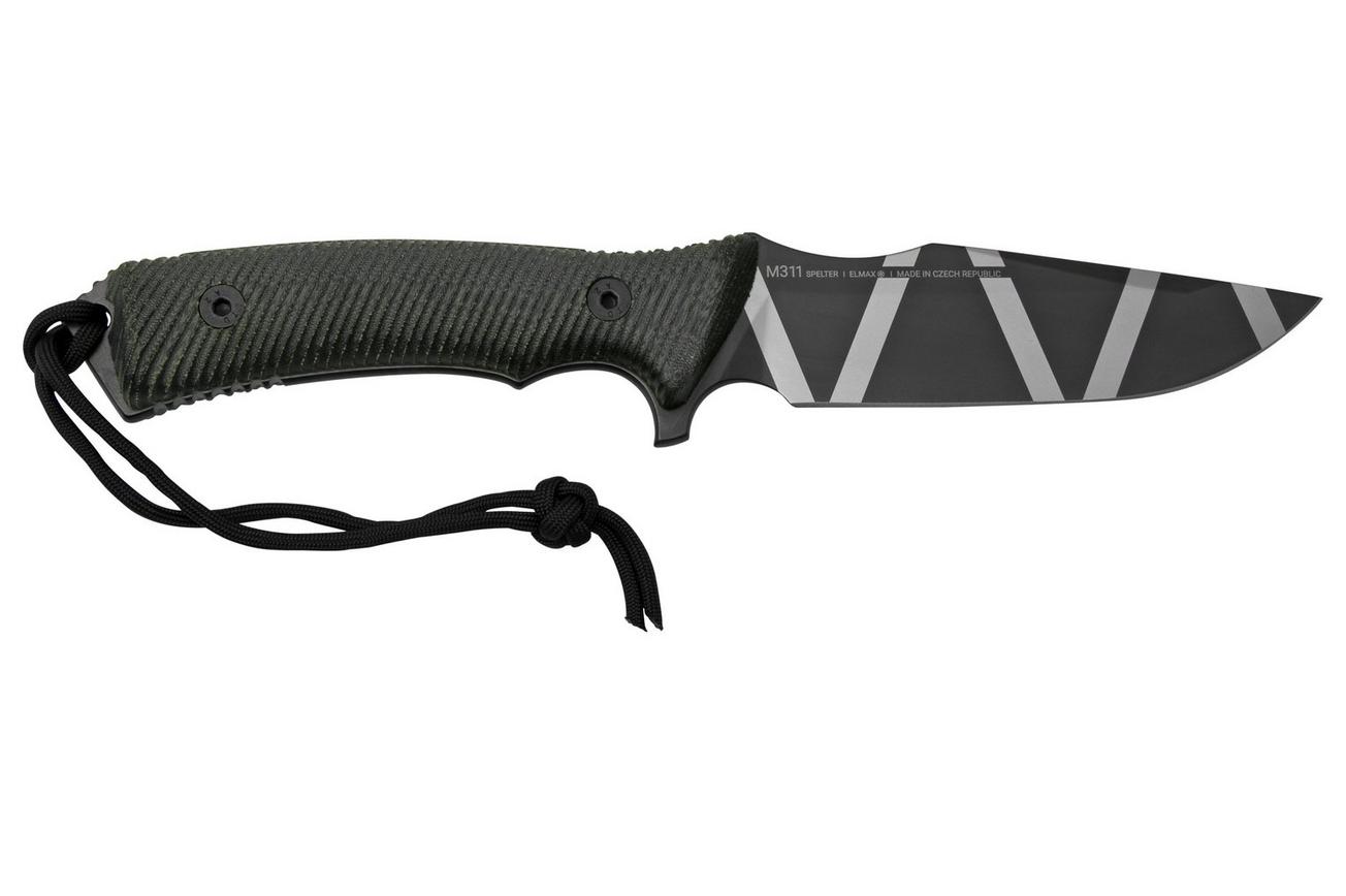ANV Knives M311 SPELTER DLC Camo Elmax, Black Micarta Handle, Black Kydex Sheath, survivalmes