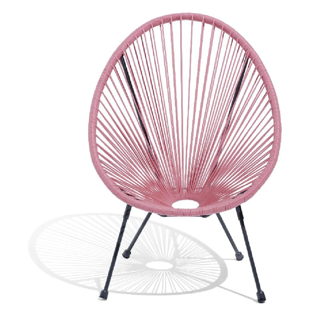 Fauteuil de jardin enfant métal et fil de résine Urban rose
